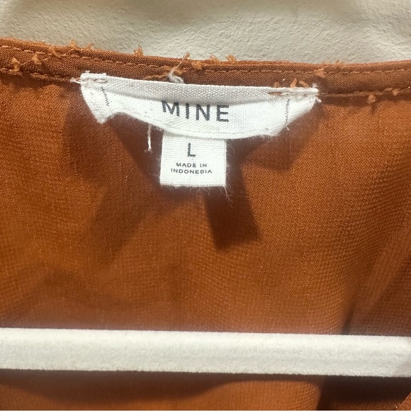 Women’s Rust Peplum Short Sleeve Blouse - Size Large – Lace Sleeve Detail - Picture 2 of 10